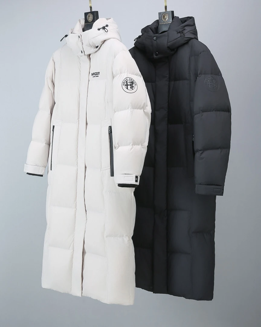 25年冬季新款90白鹅绒极寒长款羽绒服宽松休闲加厚保暖连帽男女款