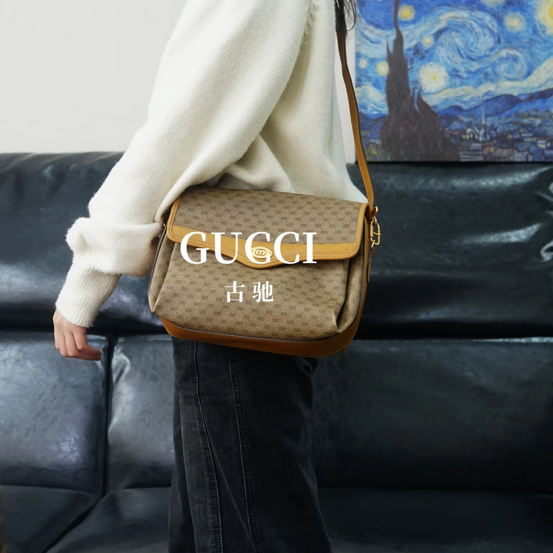 95新 GUCCI/古驰 老花斜挎包/FYJJ01627272/7272