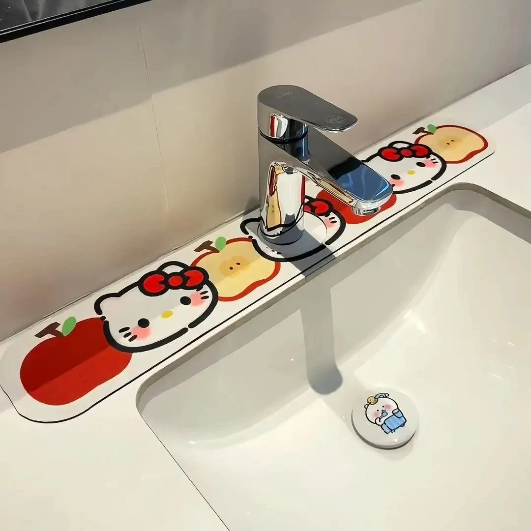 新款苹果HelloKitty洗手台沥水垫防溅水超强吸水垫洗手台硅藻垫子