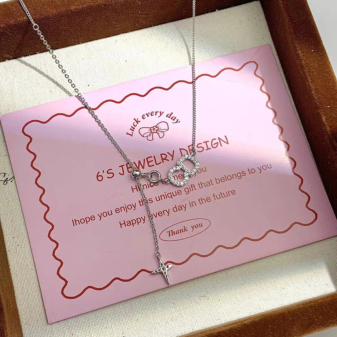 镀K金银色字母流苏抽拉项链0413