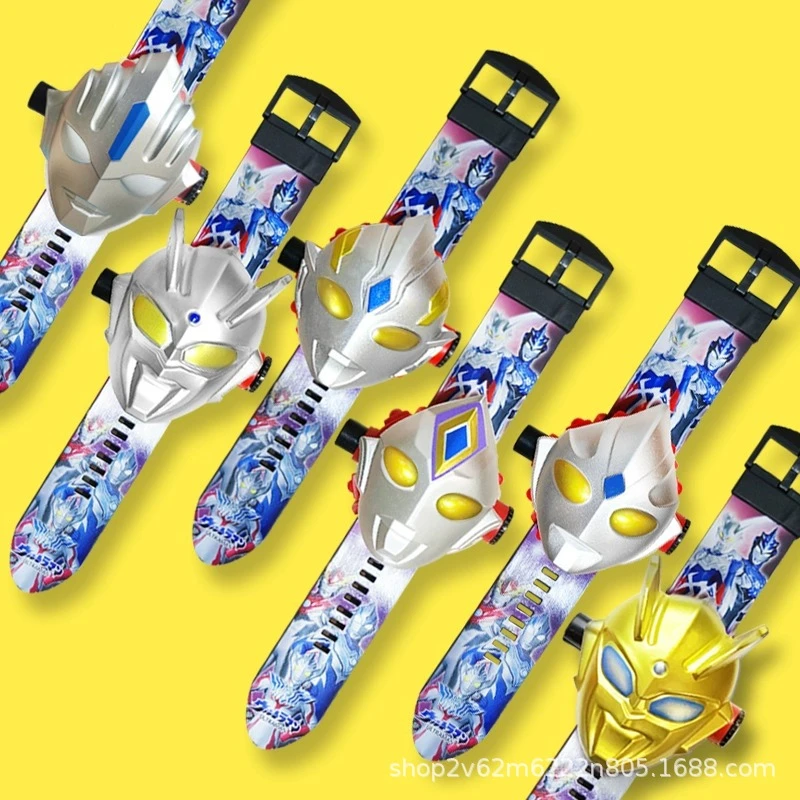 迪迦儿童版电子手表投影发光赛罗奥特曼图案男孩3岁幼儿园玩具