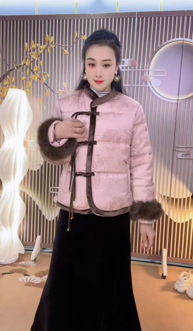 冬季新中式国风加厚外套流苏气质设计师时尚复古盘扣上衣