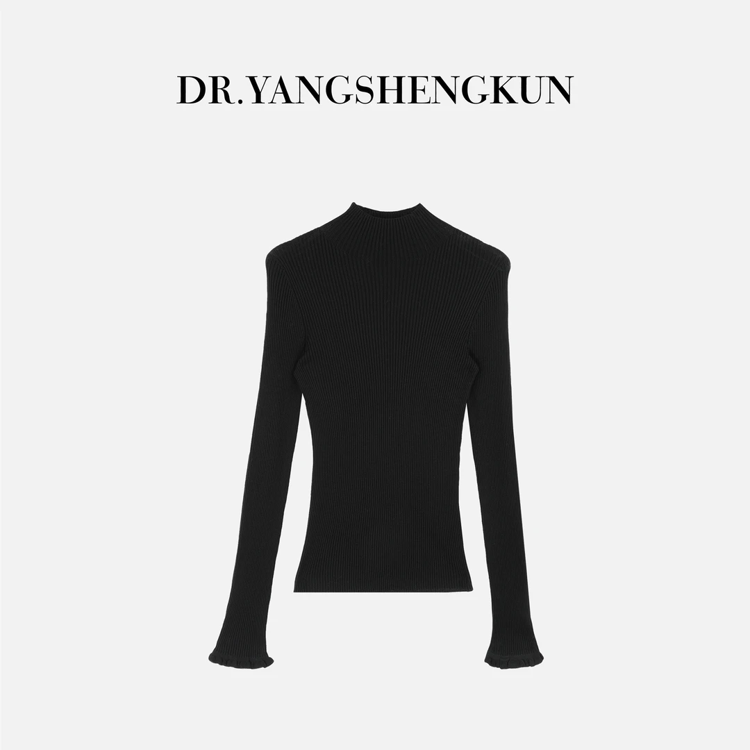 杨圣坤2025新品云朵扬子纱线半高领修身显瘦长袖打底衫S82592111