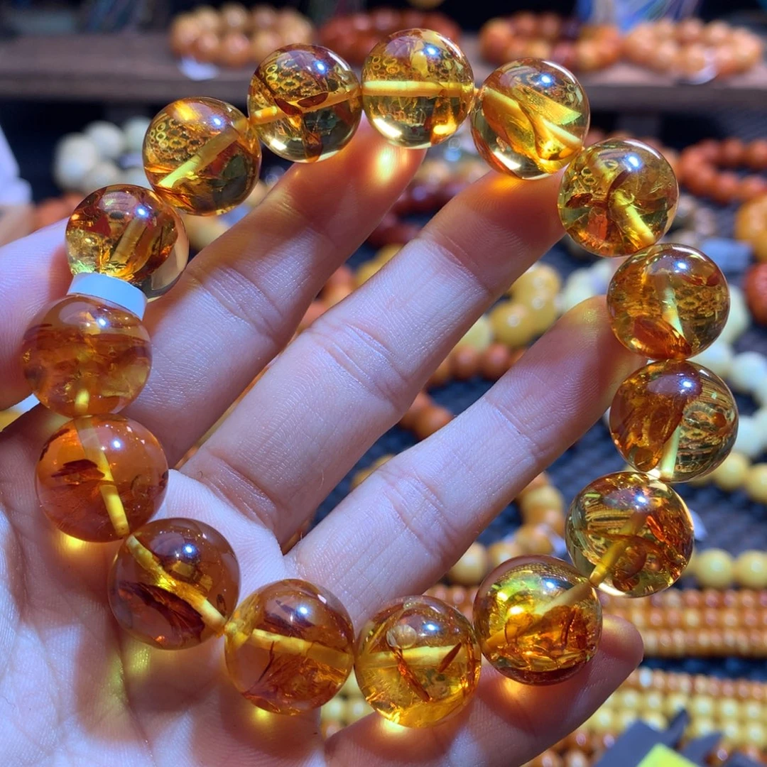 琥珀未镶嵌手链蜜蜡