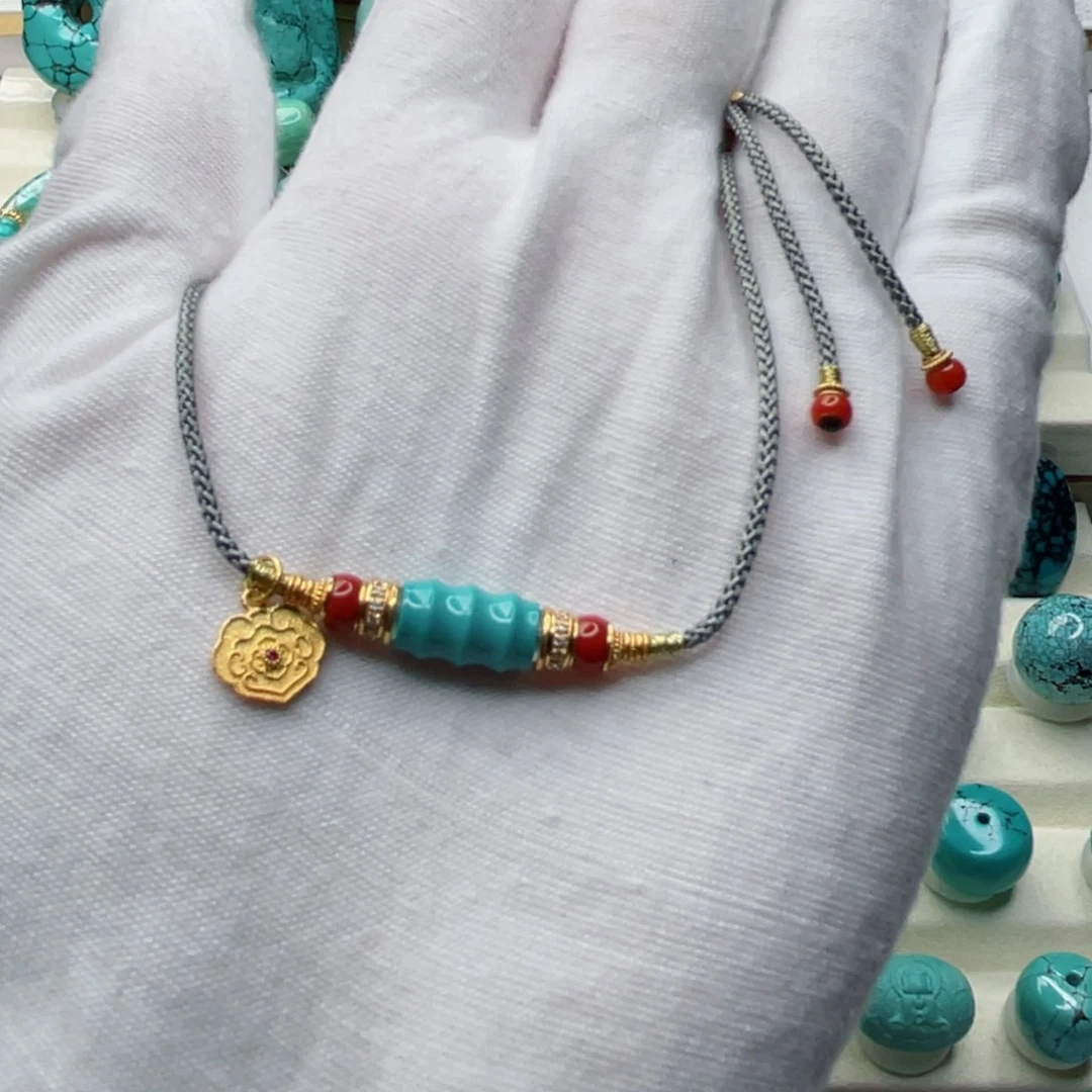 绿松石18K金镶嵌珠宝奇石