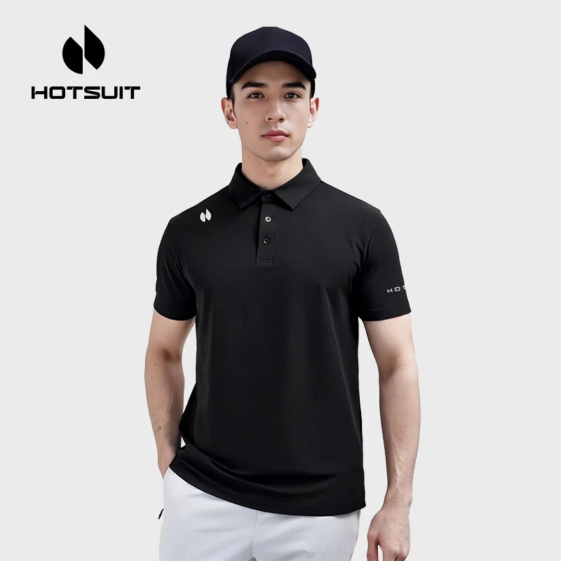 HOTSUIT/后秀男款夏季翻领短袖T恤休闲舒适透气速干POLO衫弹运动