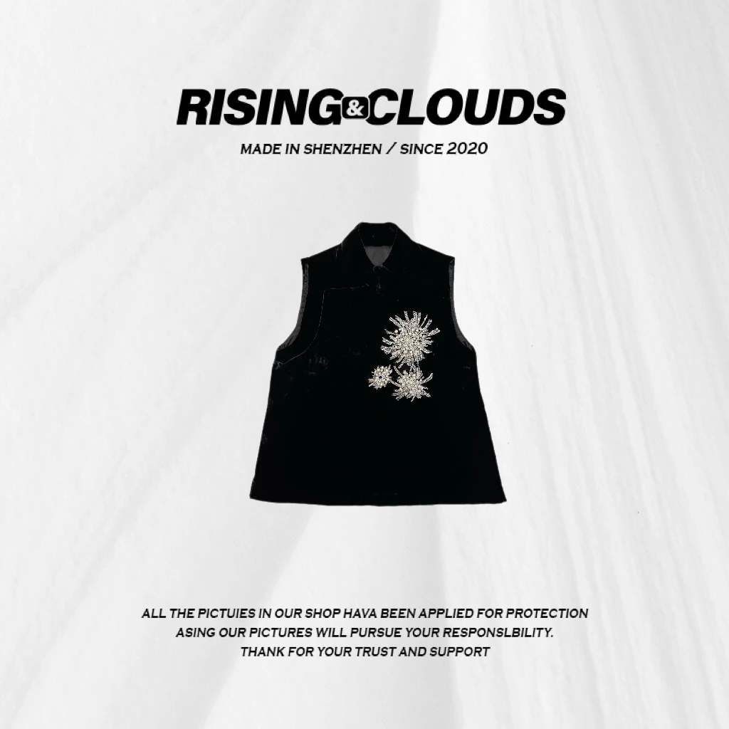 RISING&CLOUDS小云姐【黑鹊】舒适百搭无袖时尚烟花马甲010183