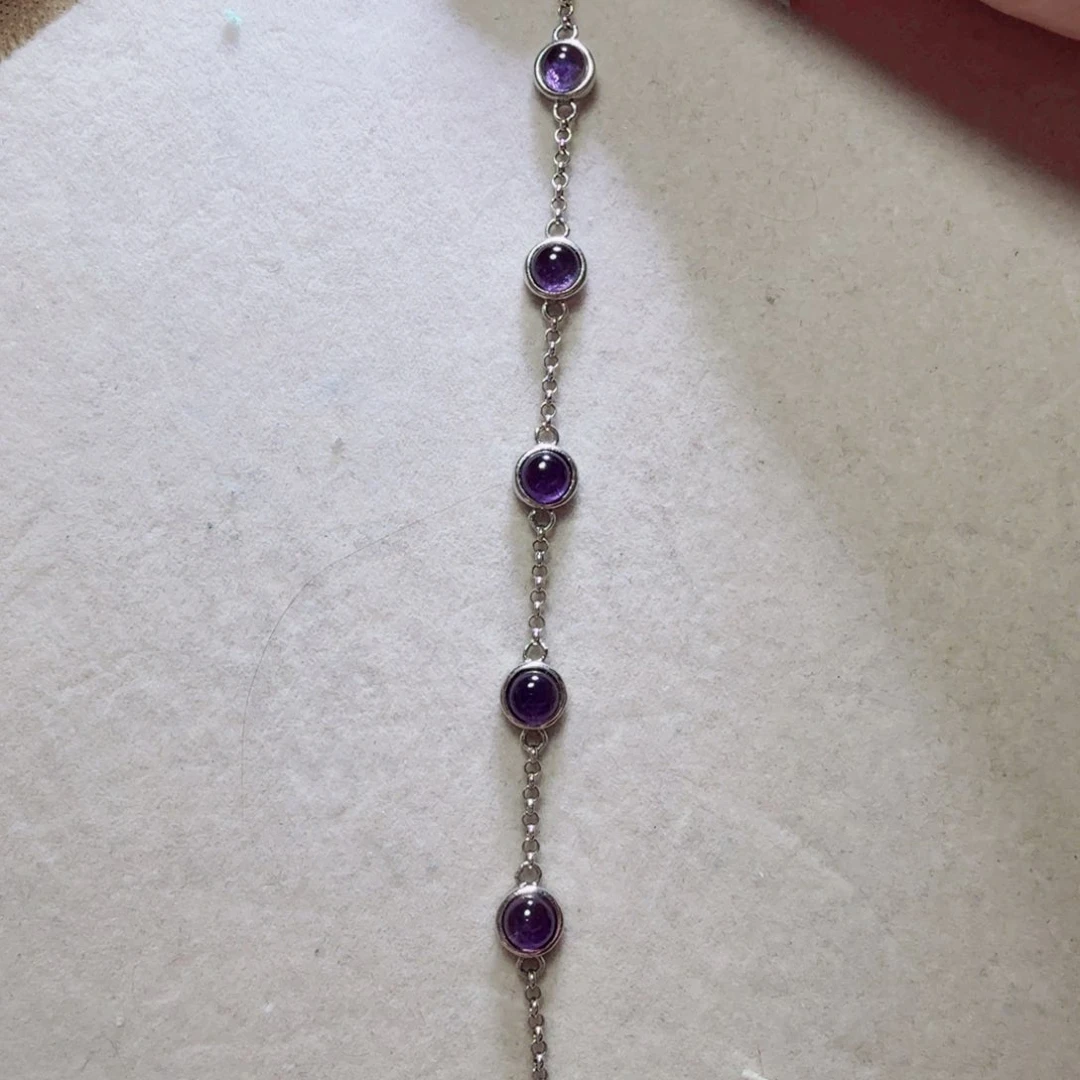 紫晶手链银S925镶嵌国首质检