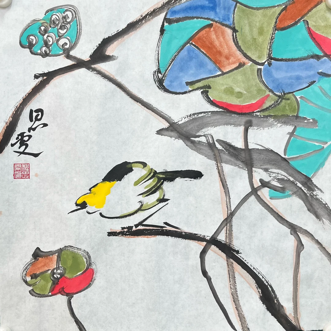 张大风艺术馆  程思雯手绘画作品C03彩绘33X33