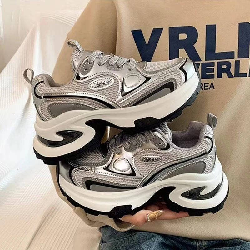 C61深口胶粘春夏老爹鞋女ins板鞋低帮圆头平跟小皮鞋