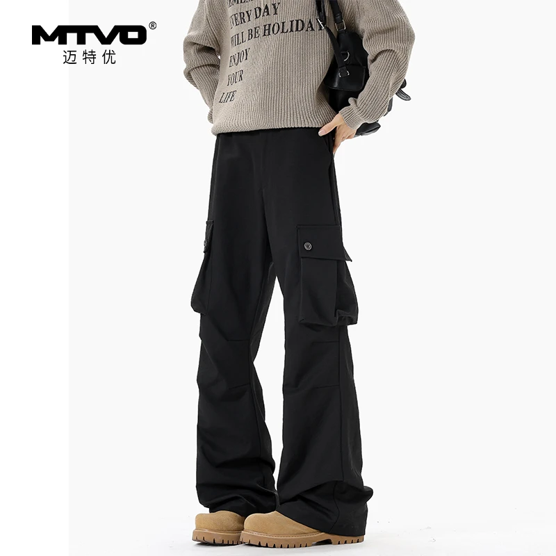 直筒休闲裤2025年秋季新款男款美式潮牌时尚高街百搭工装直筒裤