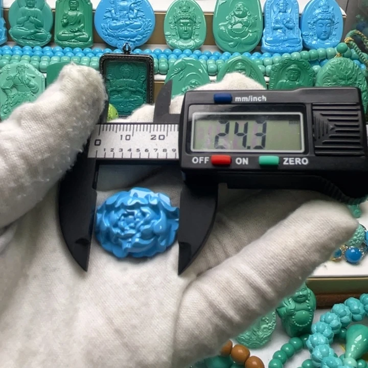 石材高瓷蓝牡丹花