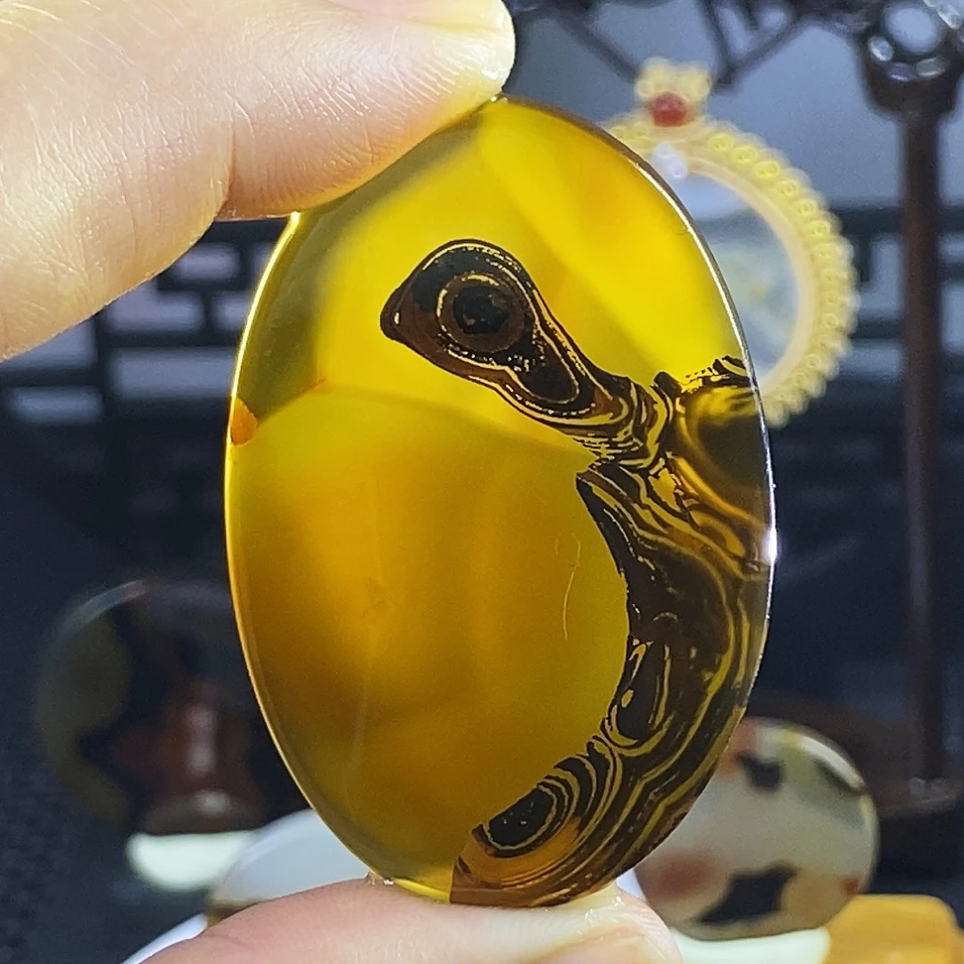 合成碳硅石非金属时尚图纹画面石饰品