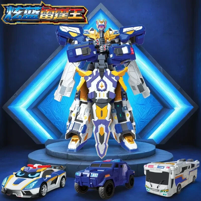 正版炫卡斗士变形玩具炫蓝雷霆王三合一变形玩具男孩炫酷生日礼物