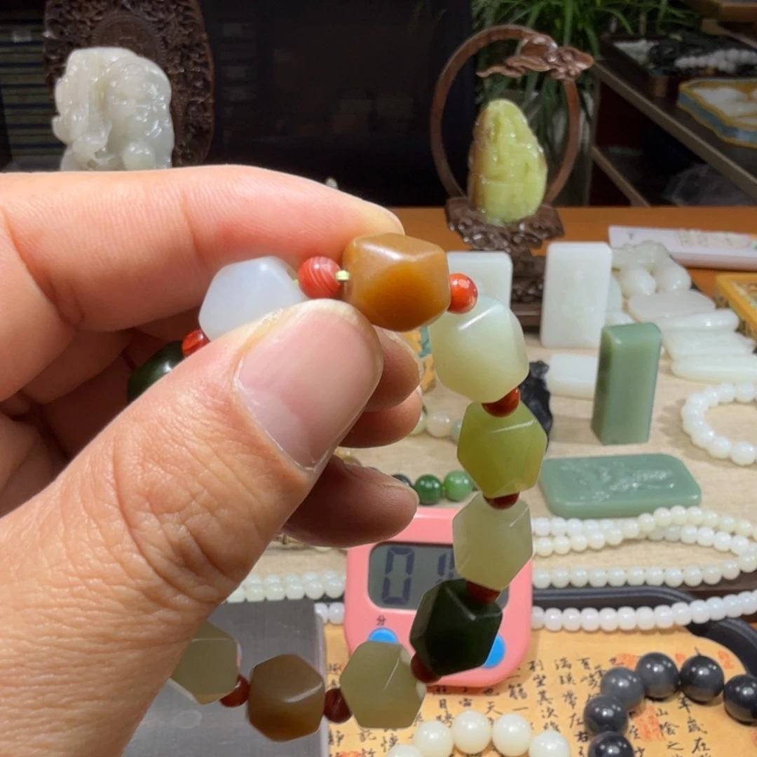 和田玉手链未镶嵌锐*
