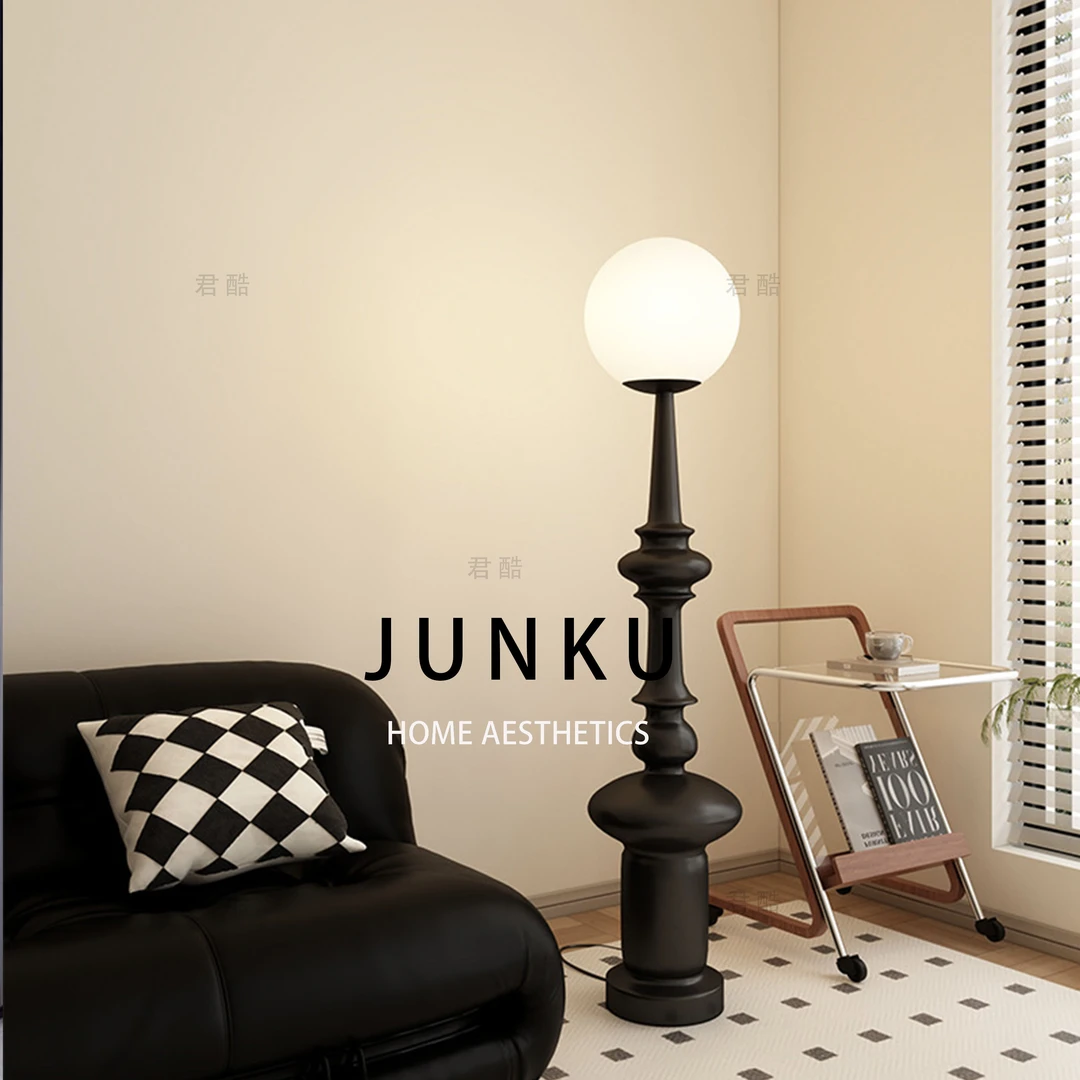 意大利中古罗马柱落地灯客厅沙发边美式复古氛围卧室床头立式台灯