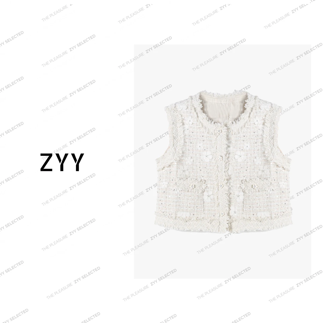 ZYY【春日独白】2025S/S新品时髦精致百搭显瘦马甲X25CJ63