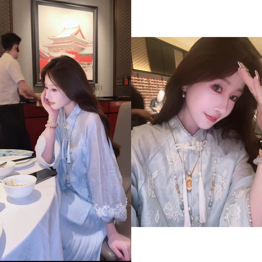 【婷婷】《书香世家》天 丝立体绣花国风套装 TTZ2SQ716【Q】