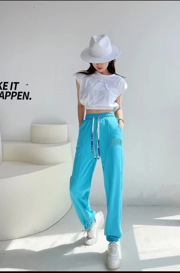 2607#休闲裤显瘦卫裤夏季百搭裤子束脚裤宽松高腰