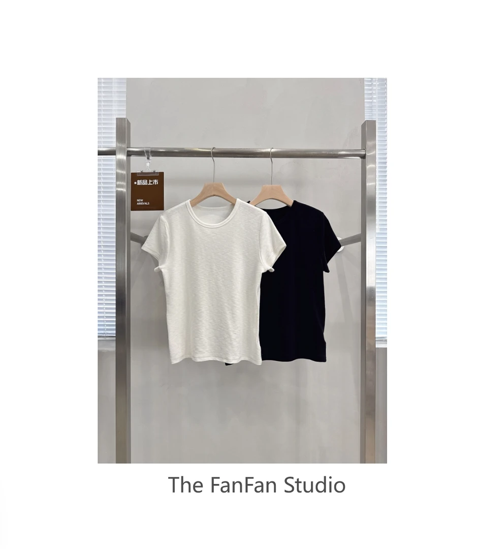 FANFAN-竹节棉修身短袖