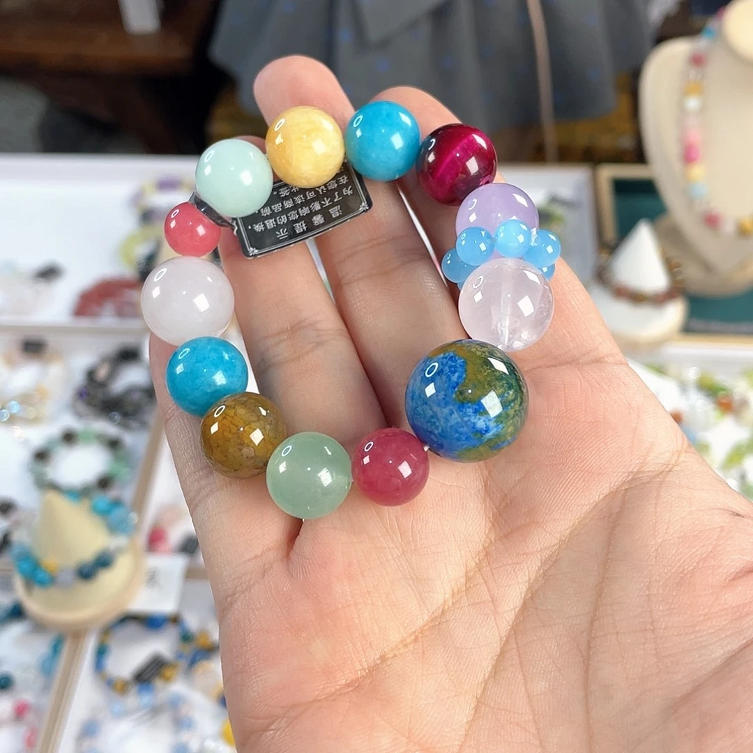 水晶手链银S925镀金镶嵌