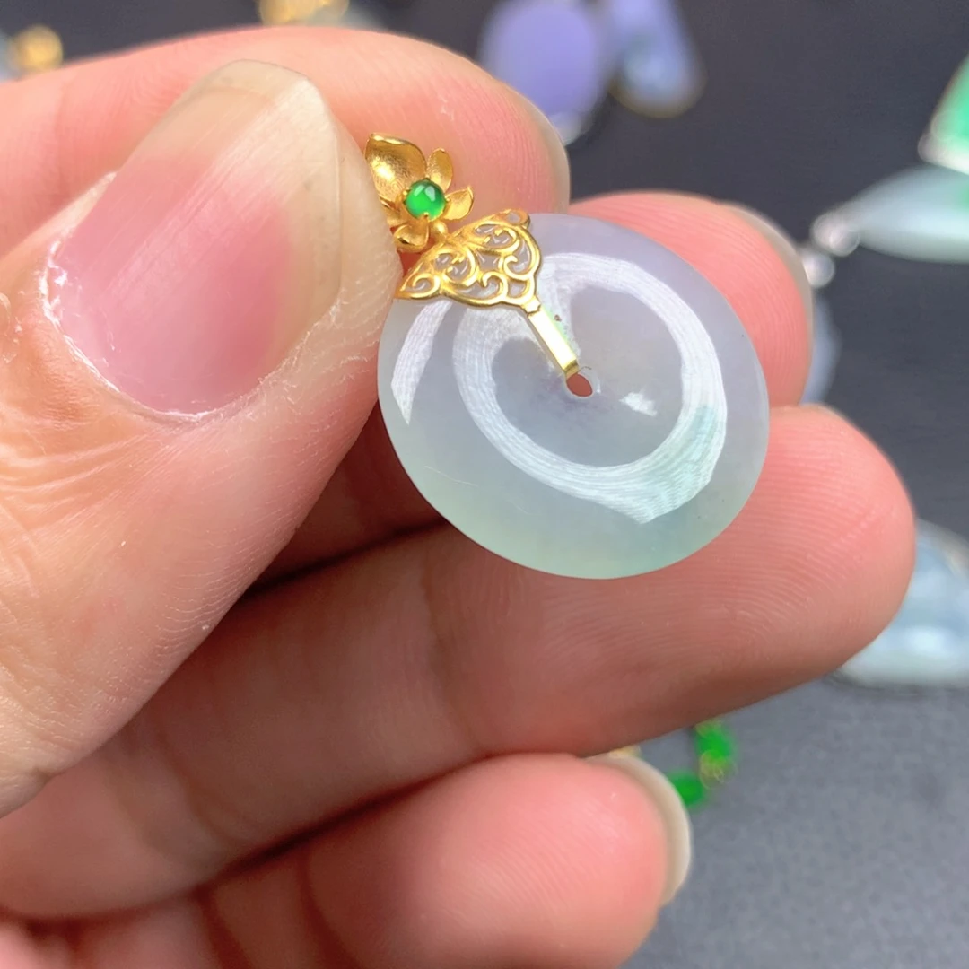 【闪购商品】翡翠18K金镶嵌颈饰翡翠