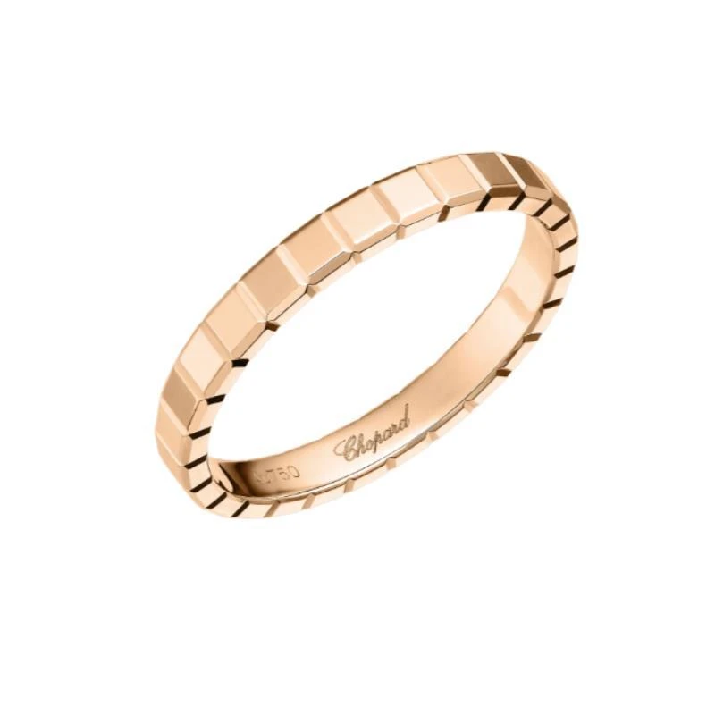 99新 Chopard/萧邦 ice cube 18k金 窄版 无钻 戒指