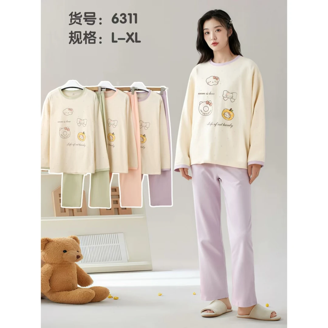 拼色可爱套头家居服套装6311/奥维