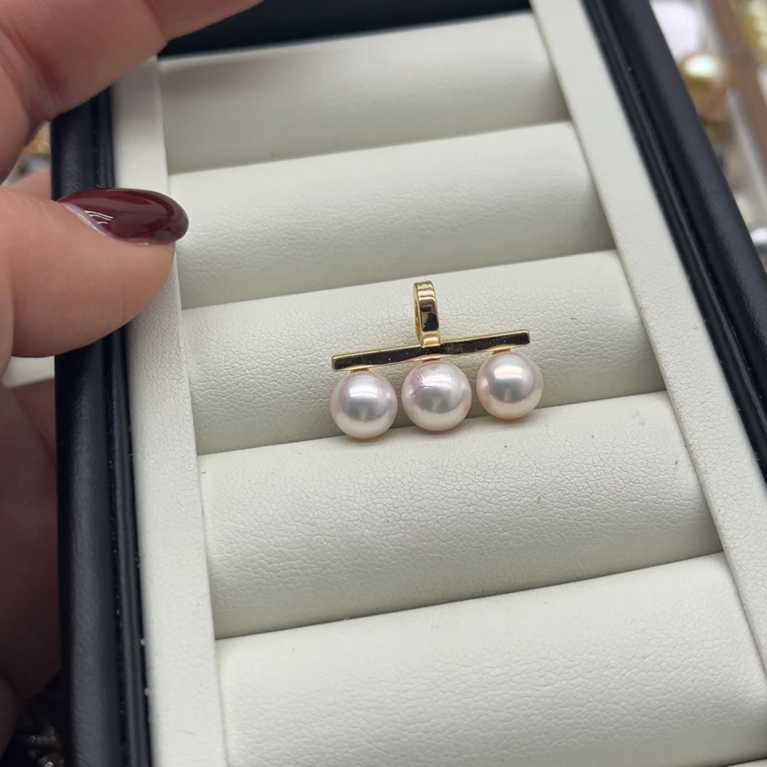 银S925镶嵌海水珍珠吊坠(不含链)