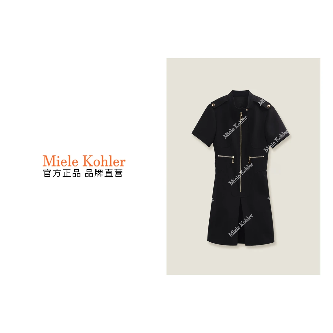 新款收腰高级感显气质小黑裙短袖 连衣裙MKOKQ8320【澳门小源同款】