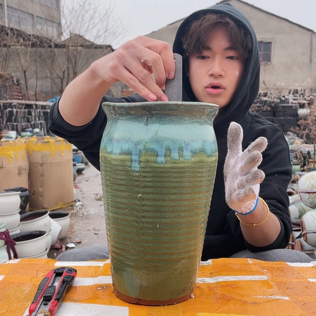 红陶宜兴紫砂花盆微瑕