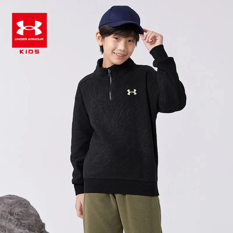 Under Armour/安德玛秋冬加厚加绒卫衣舒适长袖T恤3322男童卫衣