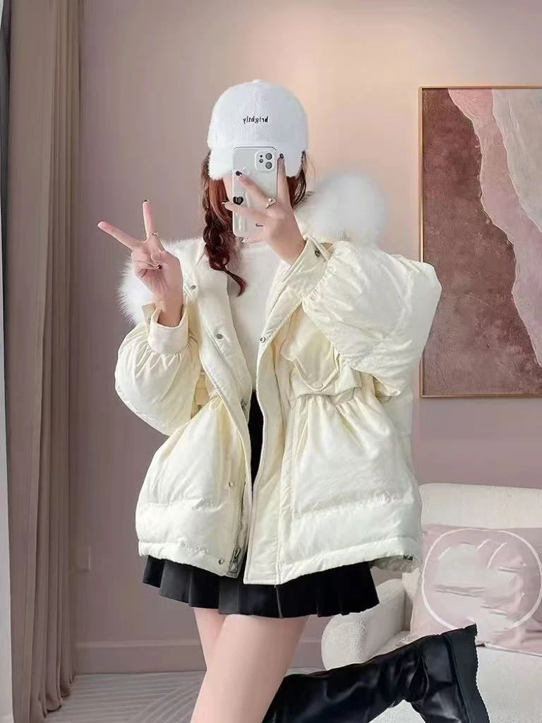 【牛哥严选】冬季短款连帽加厚宽松时尚百搭厚外套韩版保暖2218