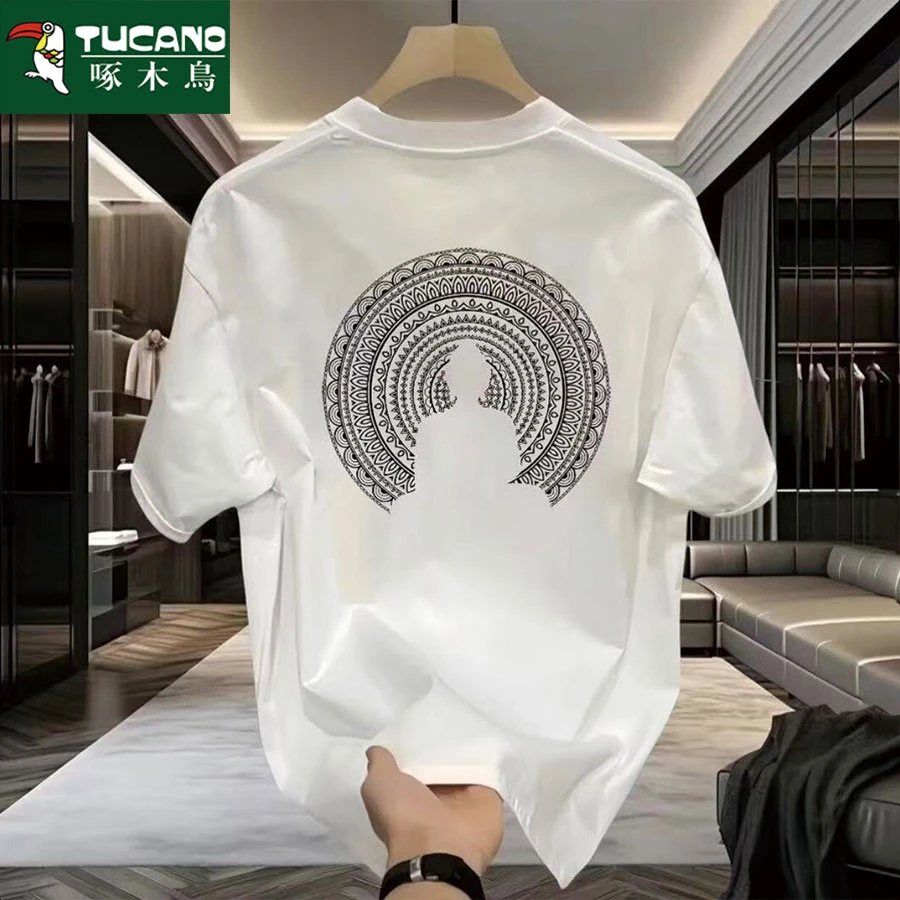 啄木鸟纯棉修身型宽松型短袖夏季纯棉T恤半袖春夏潮流休闲