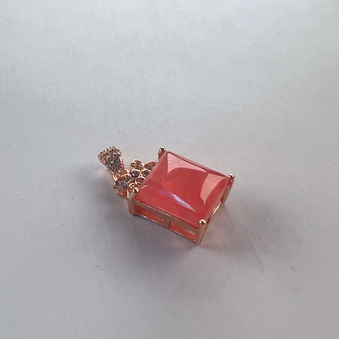 菱锰矿（红纹石）银S925镶嵌吊坠(赠链)