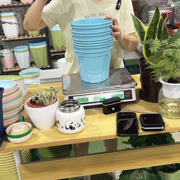 青山盆口18高16蓝色无托10只