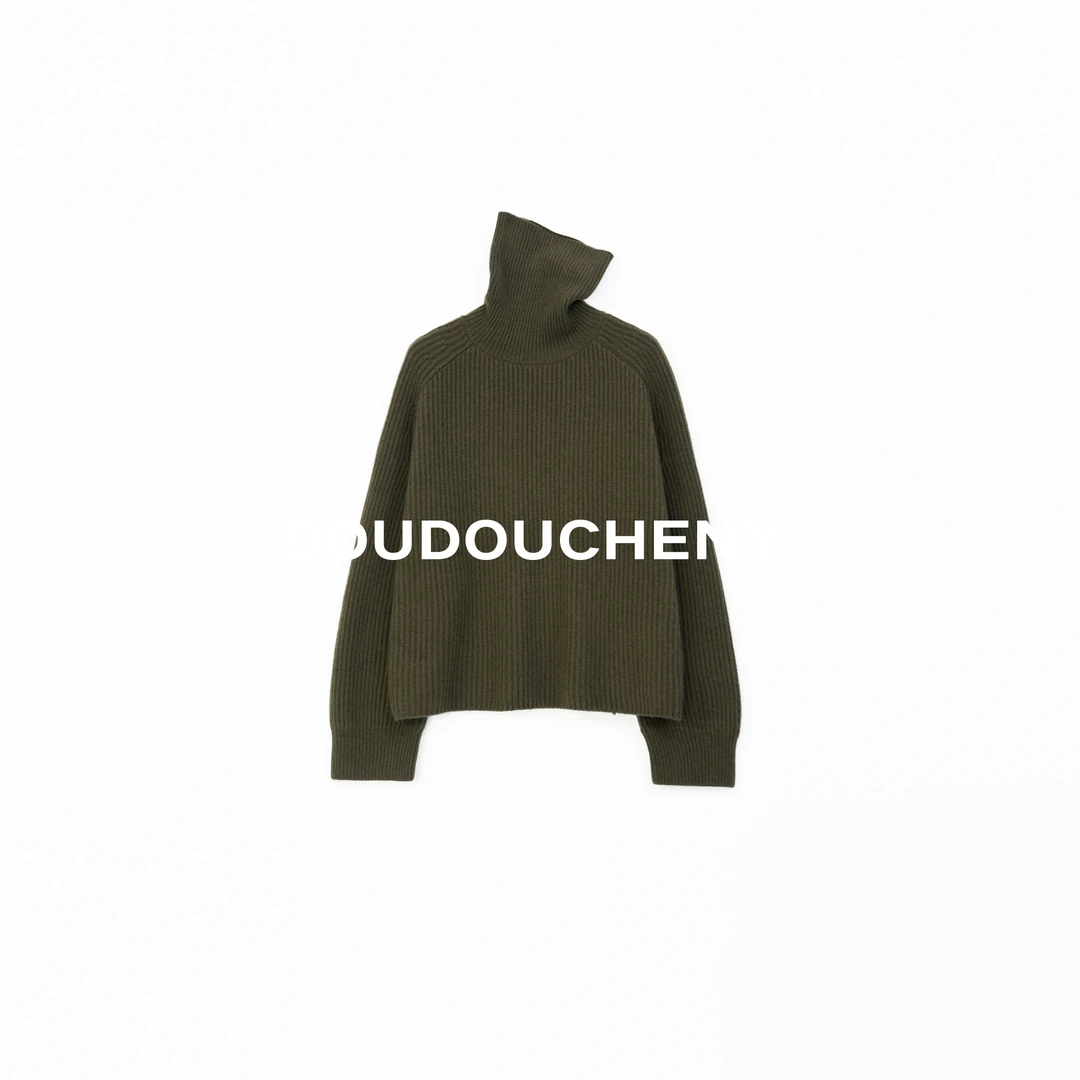 【DOUDOUCHENYI】羊绒羊毛高领套头针织时尚百搭-25491