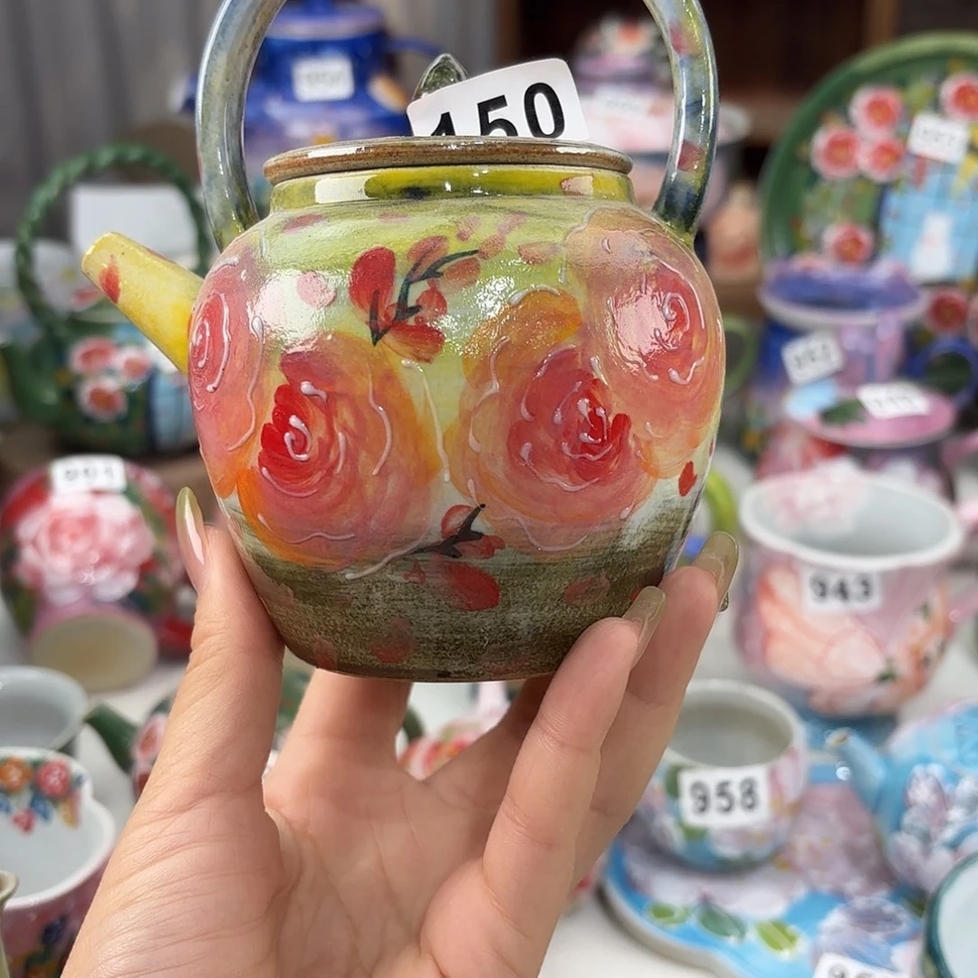 景德镇手绘高温釉下彩陶瓷茶具