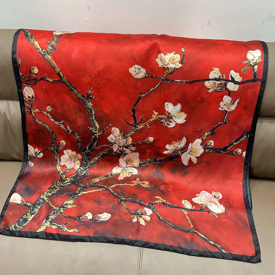 1-664 【傲雪寒梅】85x185左右丝巾长巾