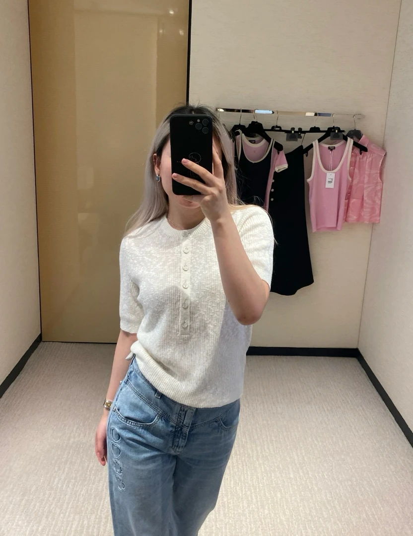 「长芯」25S减龄修身百搭轻薄弹力针织短袖 YZ24K01193