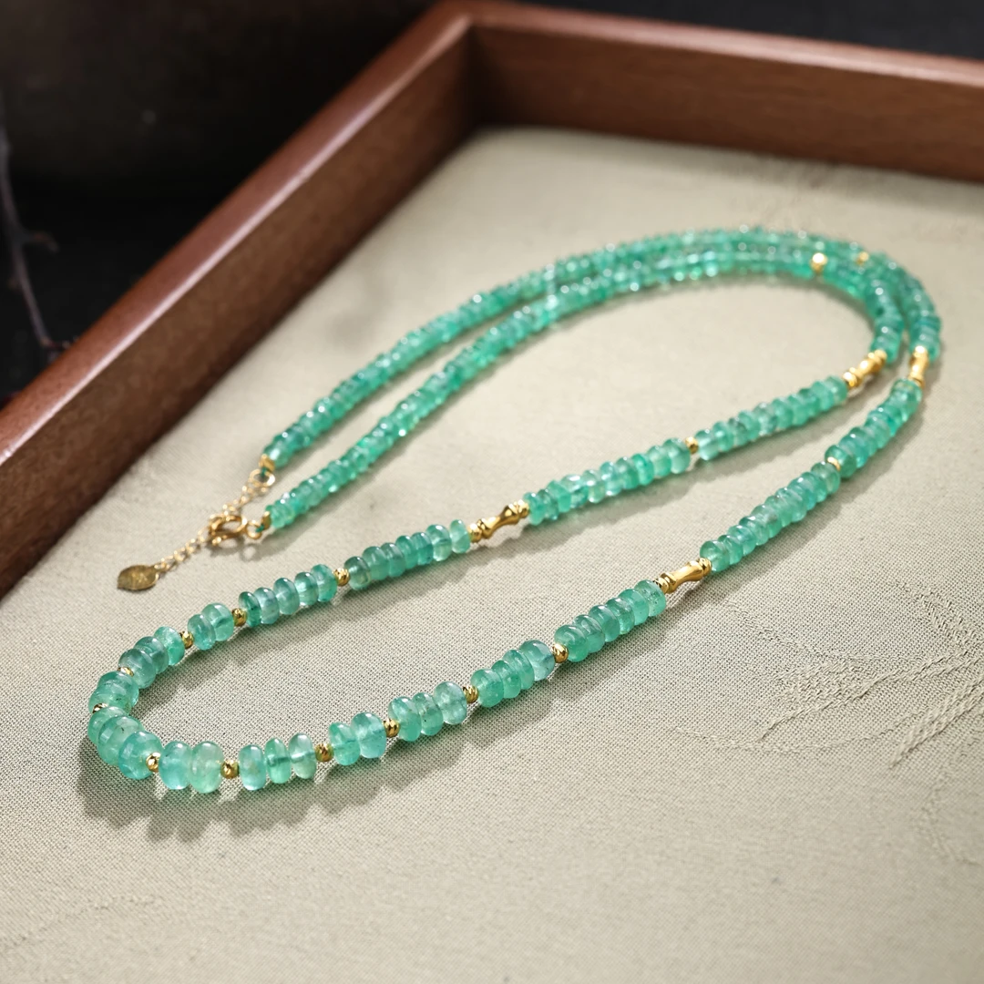 【举石臻选】TA0917-3793-033祖母绿项链18k（一件/约2-5mm）H