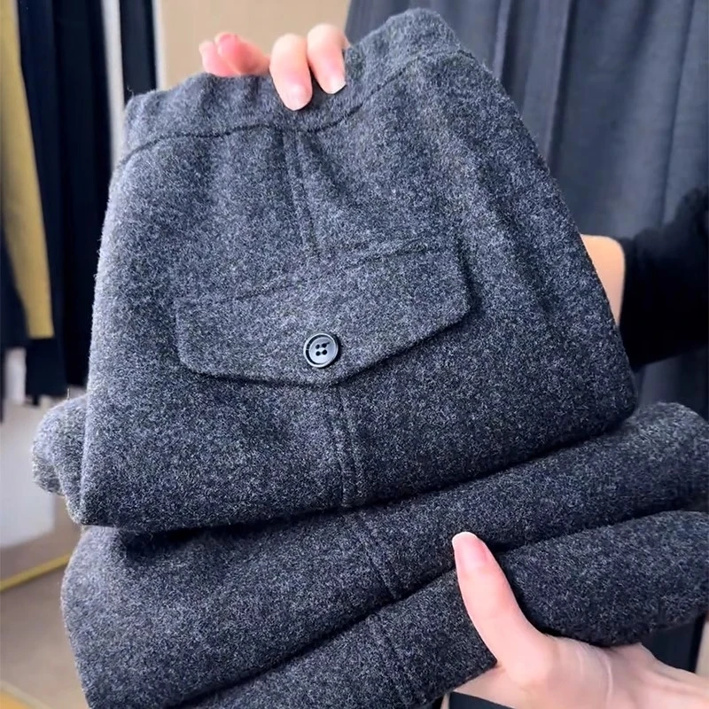 高级感纯色直筒阔腿休闲裤女2025年秋冬新款高腰宽松显瘦通勤长裤