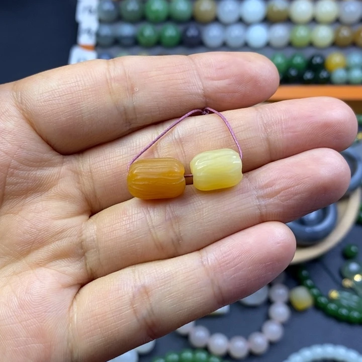 石英质玉桶珠未镶嵌3*