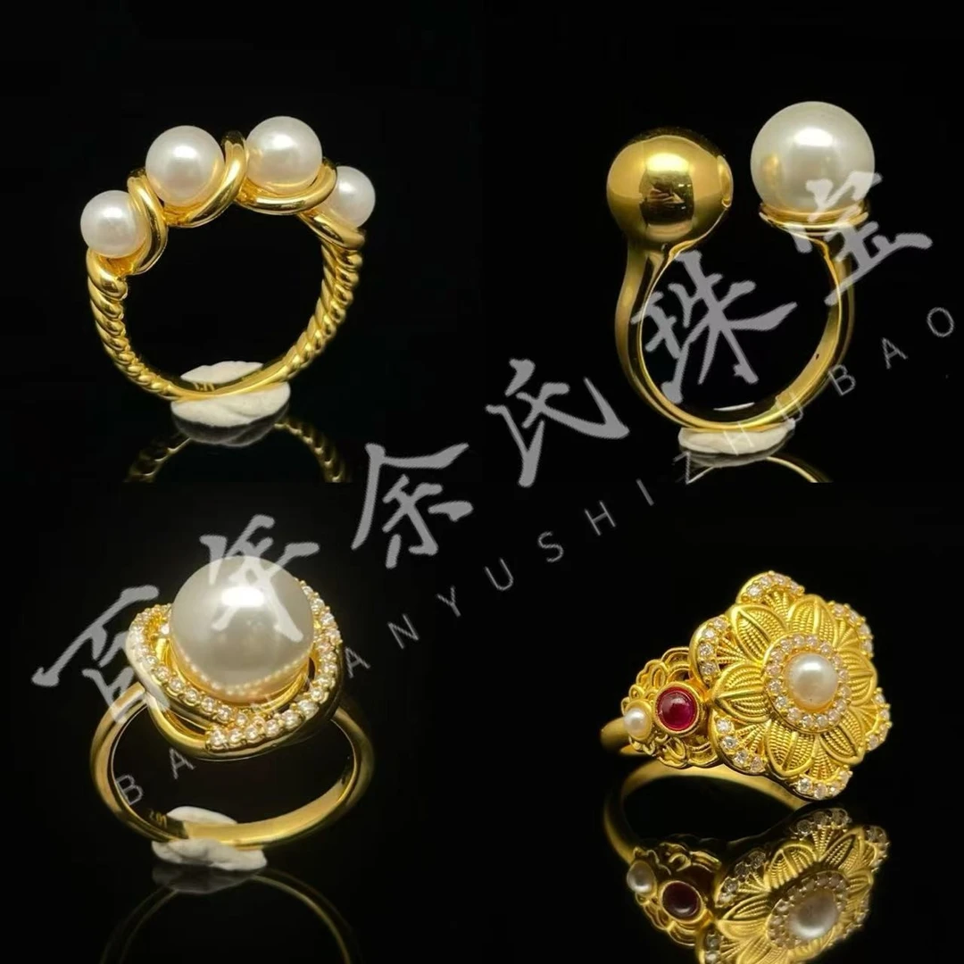 珍珠固口-足金999黄金珍珠戒指净金重固口