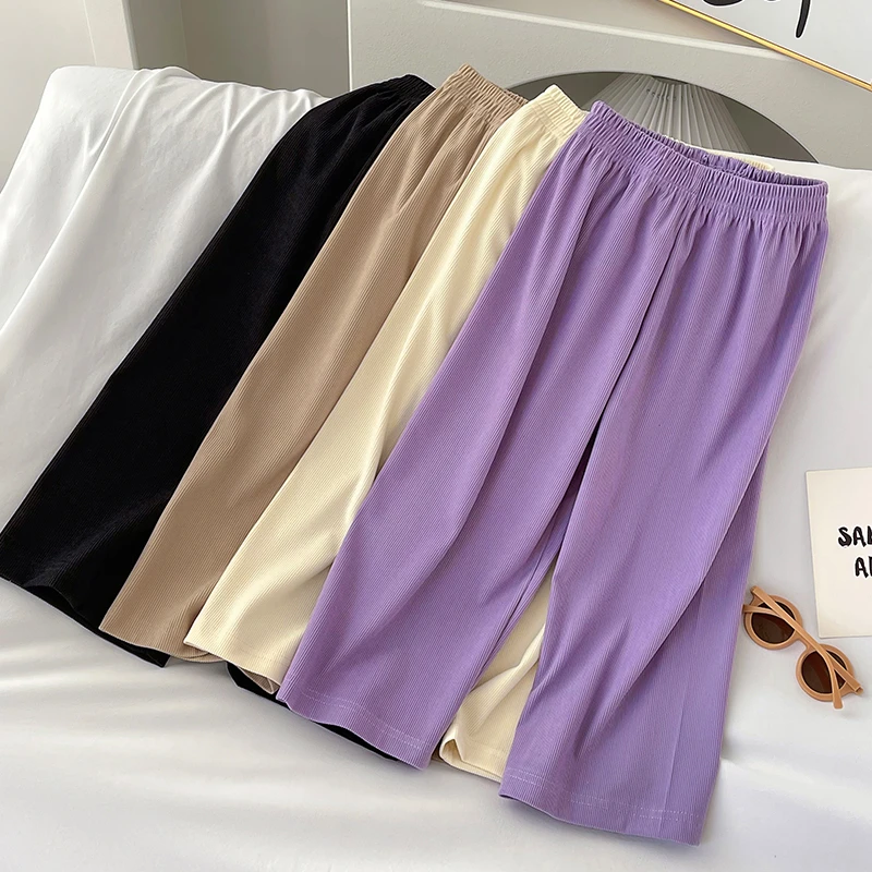 高品质儿童窄版阔腿裤春夏薄款潮流女童阔腿裤春秋季直筒宝宝裤子