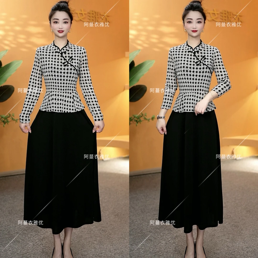 【衣雅严选】8082-1518#新款修身简约款面上衣拼接假两件连衣裙