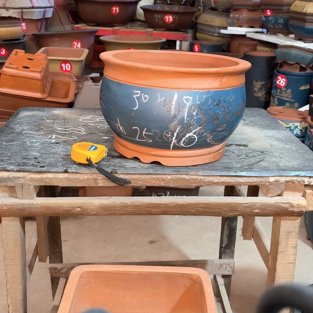 紫砂花盆金鱼缸盆一个