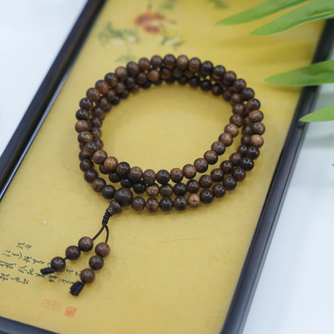 沉香越南芽庄白棋楠6mm*108颗 沉香棋楠手串运费险香味