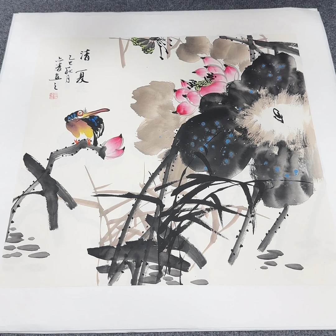 国画纯手绘山水花鸟