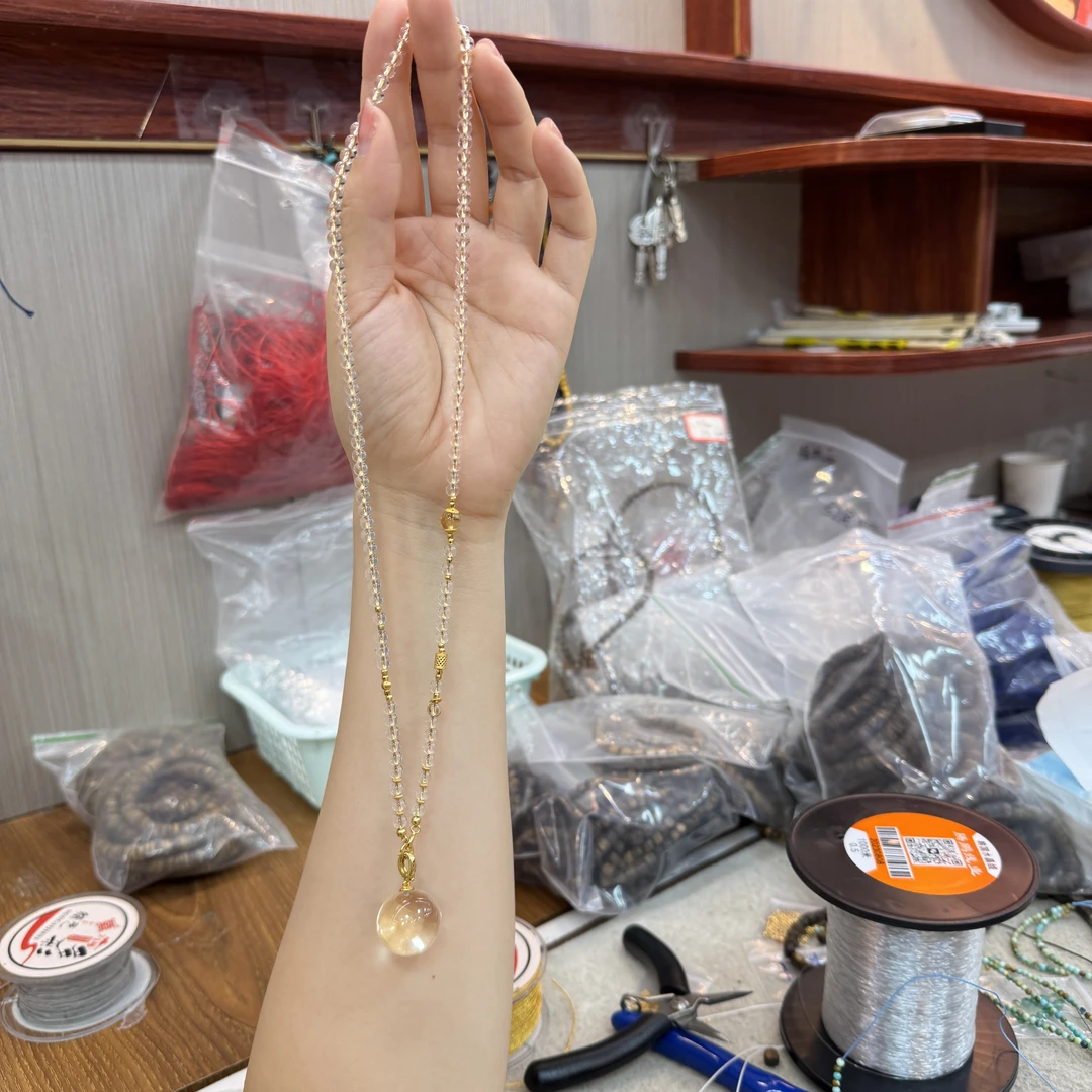 双A级16m+白水晶万搭项链925（天然珠宝多样性发其一）